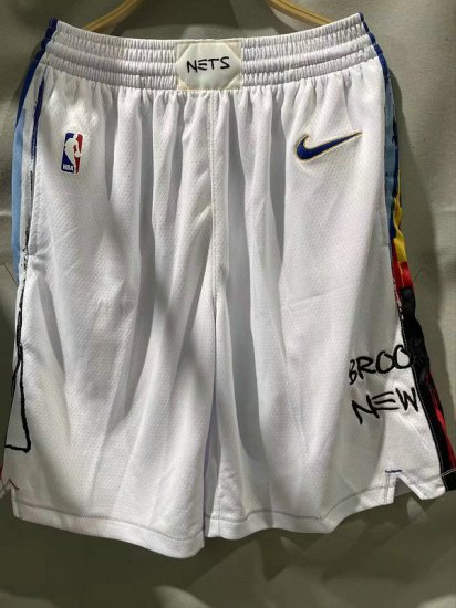 NBA Brooklyn Nets 22-23 city shorts Blanc